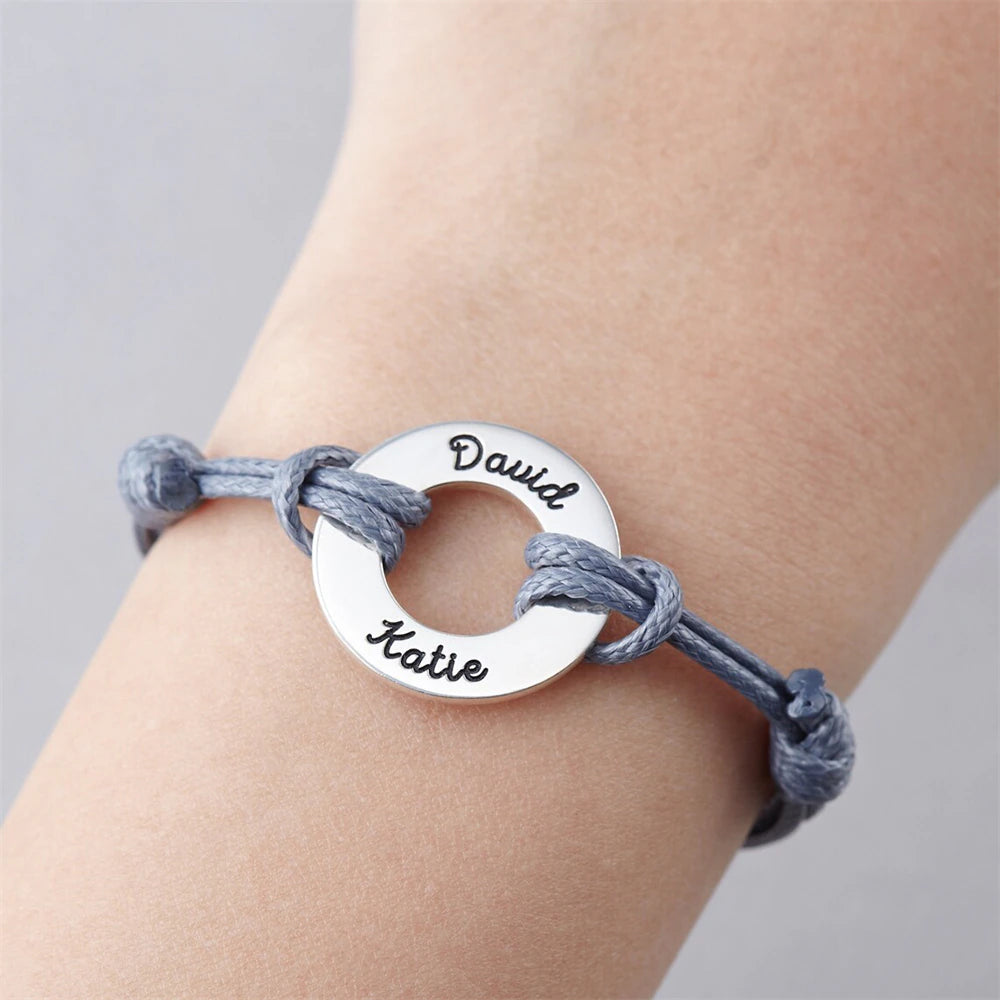 Bracelet Cuir Personnalisé avec Cercle