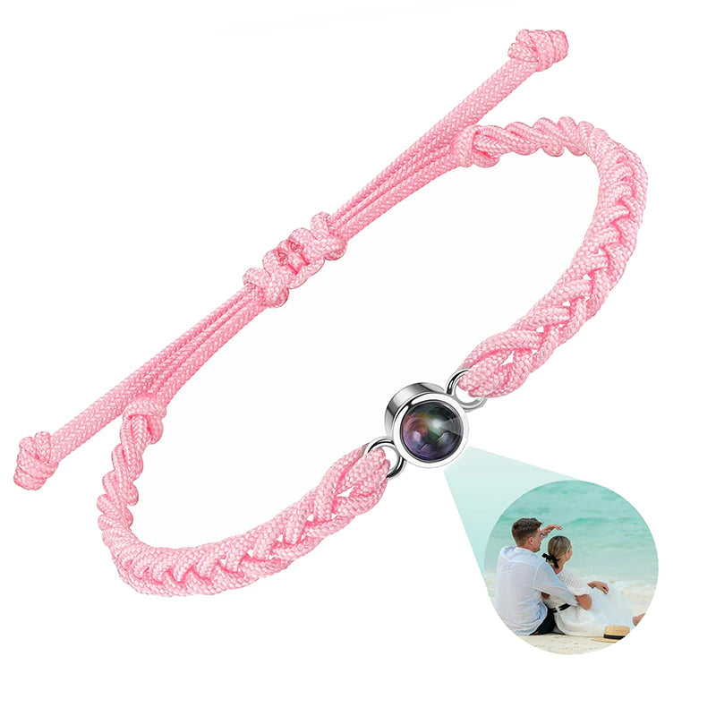 Bracelet Corde Personnalisé avec Projection Photo