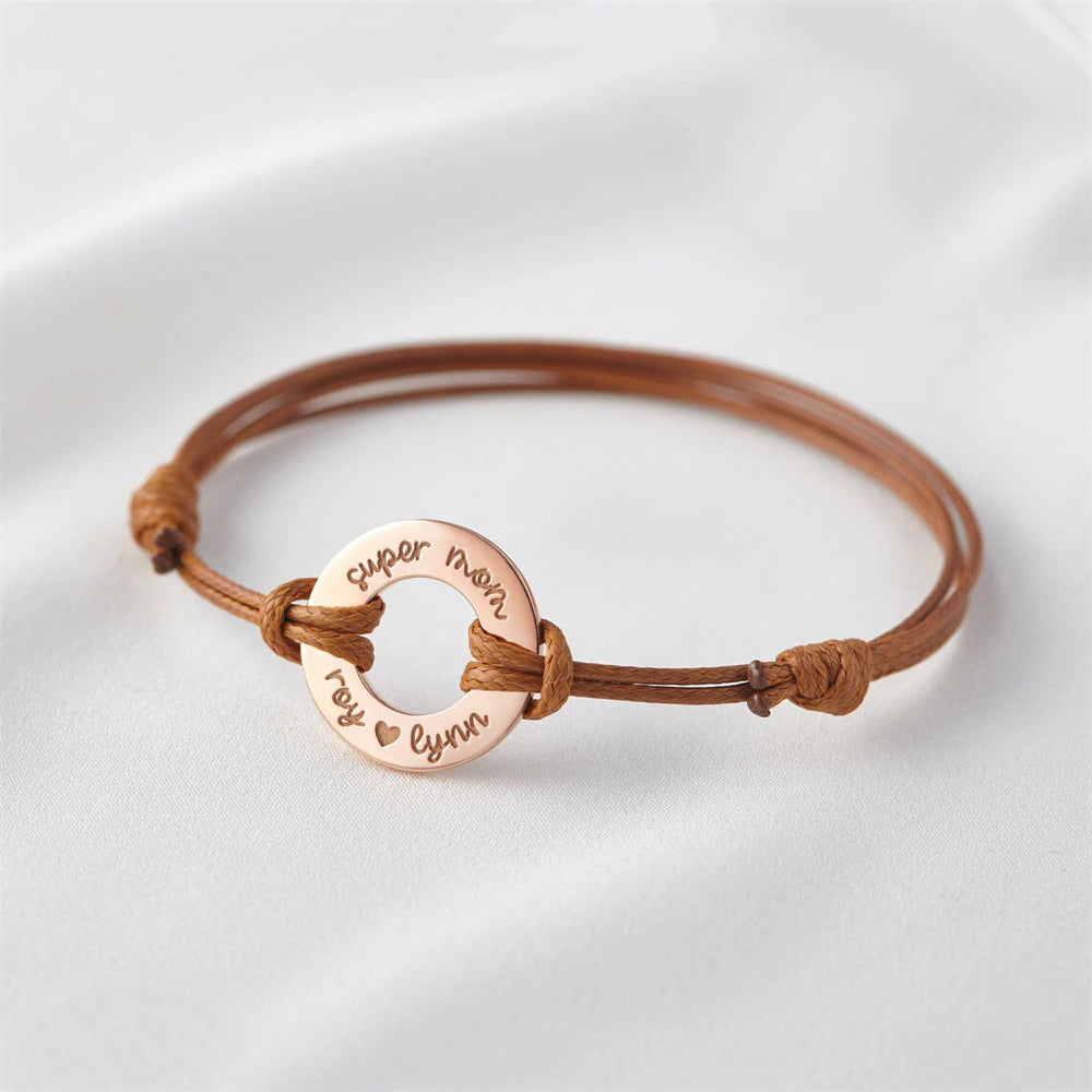 Bracelet Cuir Personnalisé avec Cercle