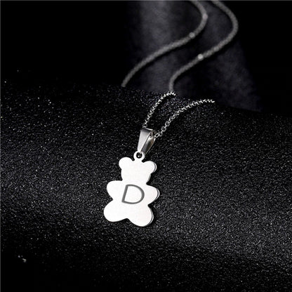 Collier Personnalisé Petit Ours avec Initiale