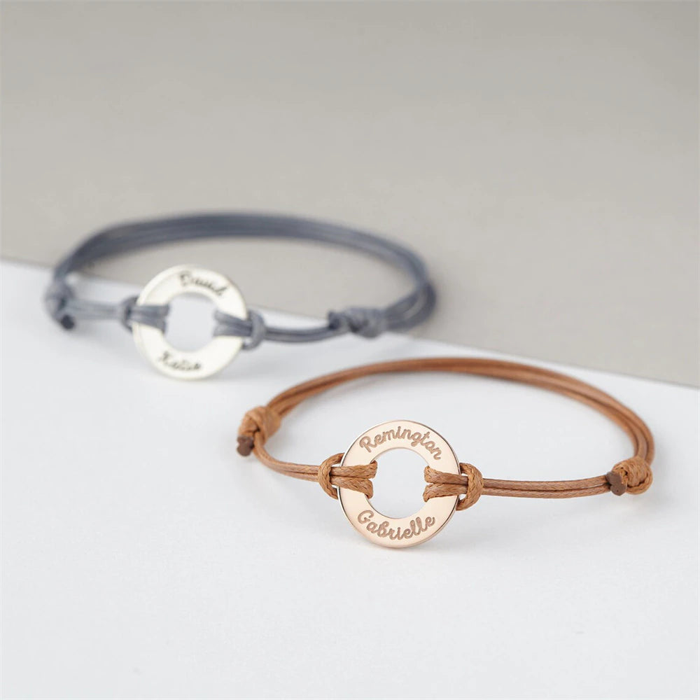 Bracelet Cuir Personnalisé avec Cercle