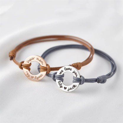 Bracelet Cuir Personnalisé avec Cercle