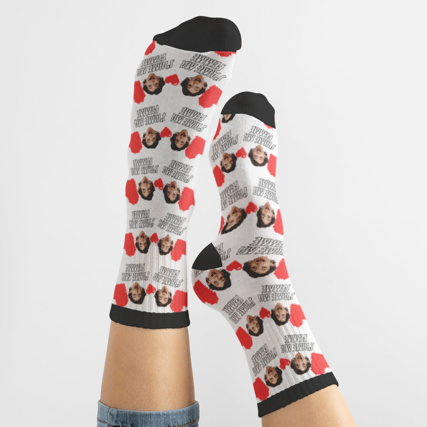 Chaussettes Personnalisées Visage Femme