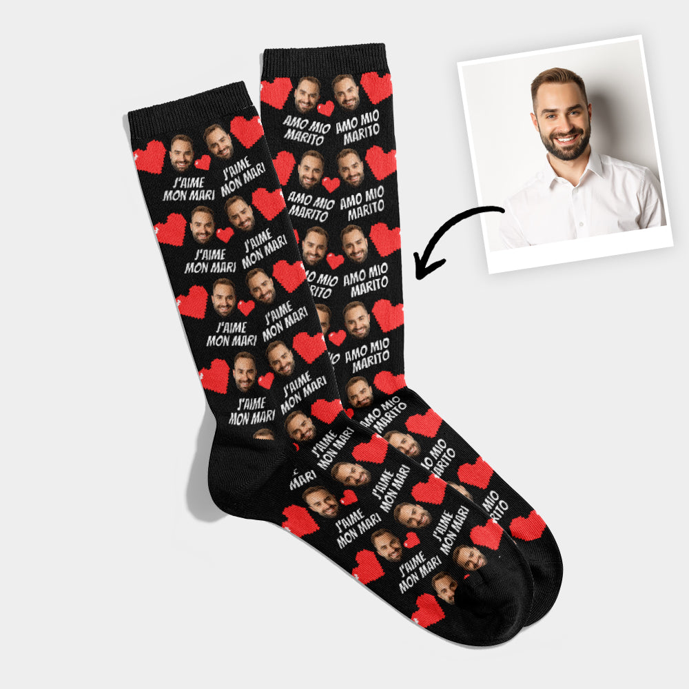 Chaussettes Personnalisées Visage Mari