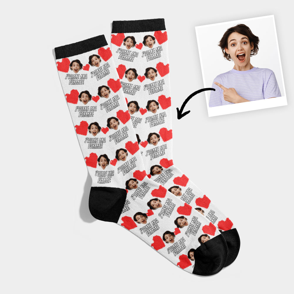 Chaussettes Personnalisées Visage Femme