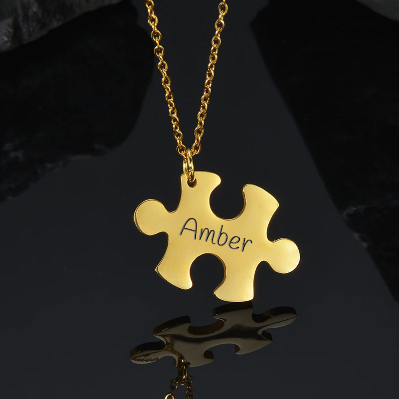 Collier Puzzle Personnalisé Gravé