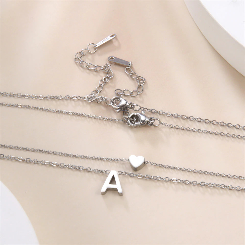 Collier Personnalisé Lettre et Cœur