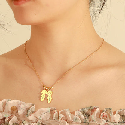 Collier Personnalisé Silhouette Garçon et Fille