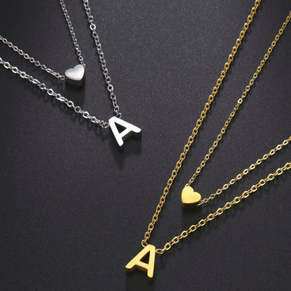 Collier Personnalisé Lettre et Cœur