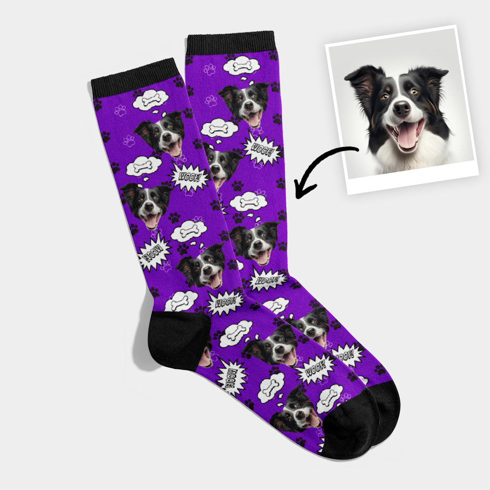 Chaussettes Personnalisées Chien Visage