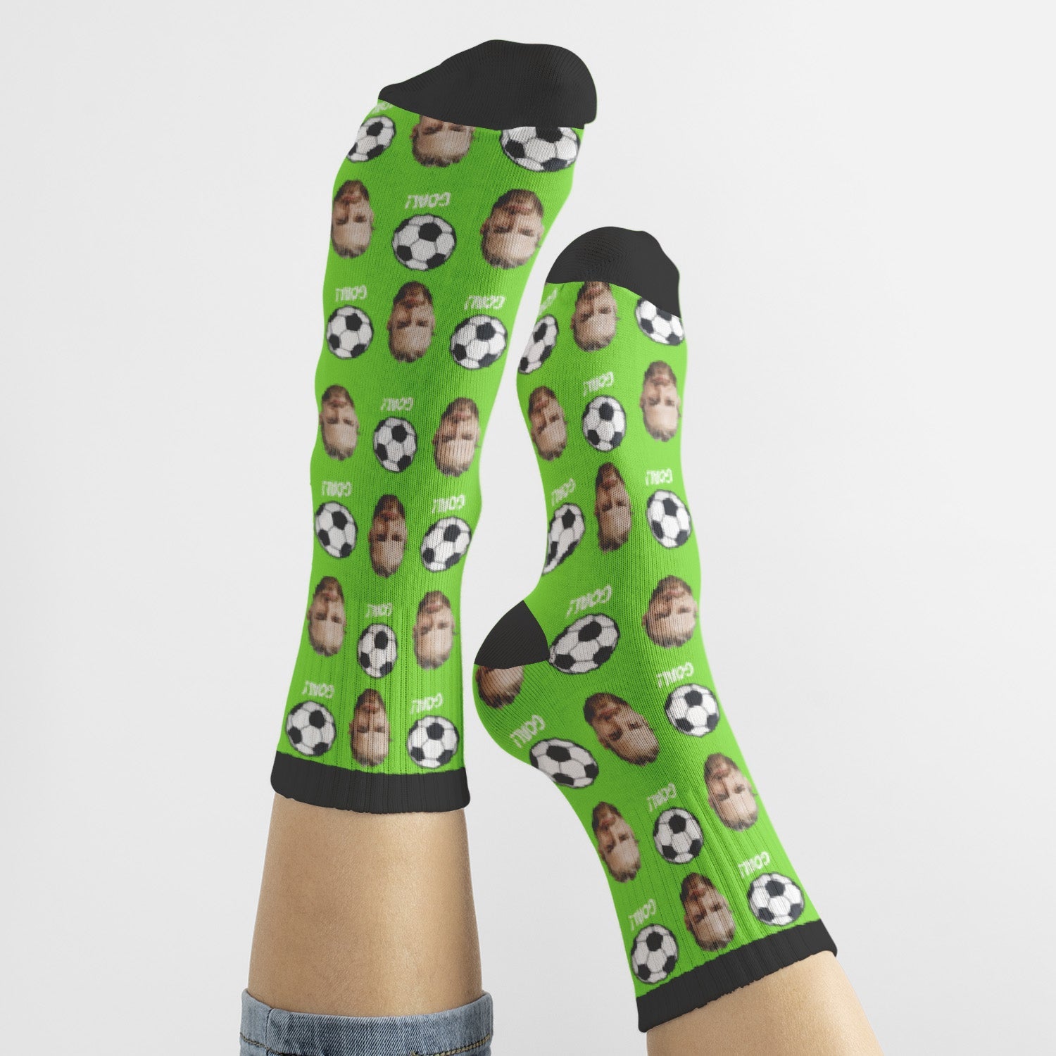 Chaussettes Football Personnalisées avec Visage