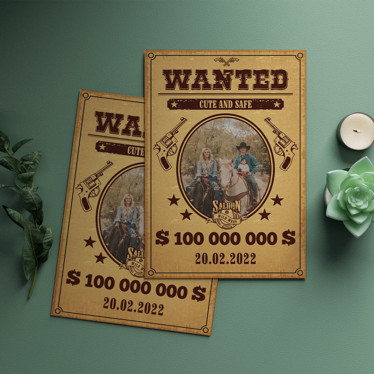 Affiche Personnalisée Western Most Wanted Avec Photo