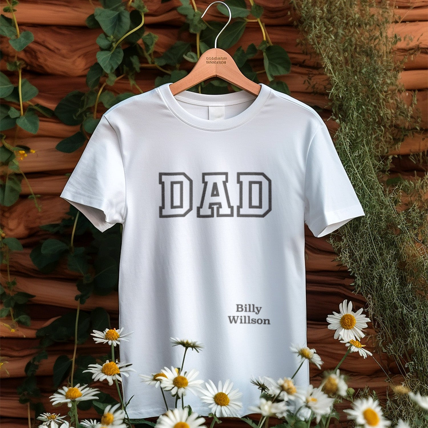 T-shirt Personnalisé Papa Dad Brodé Avec Nom D&