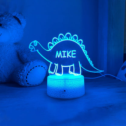 Veilleuse LED Personnalisée Lampe Pour Enfants Dinosaure Avec Prénom