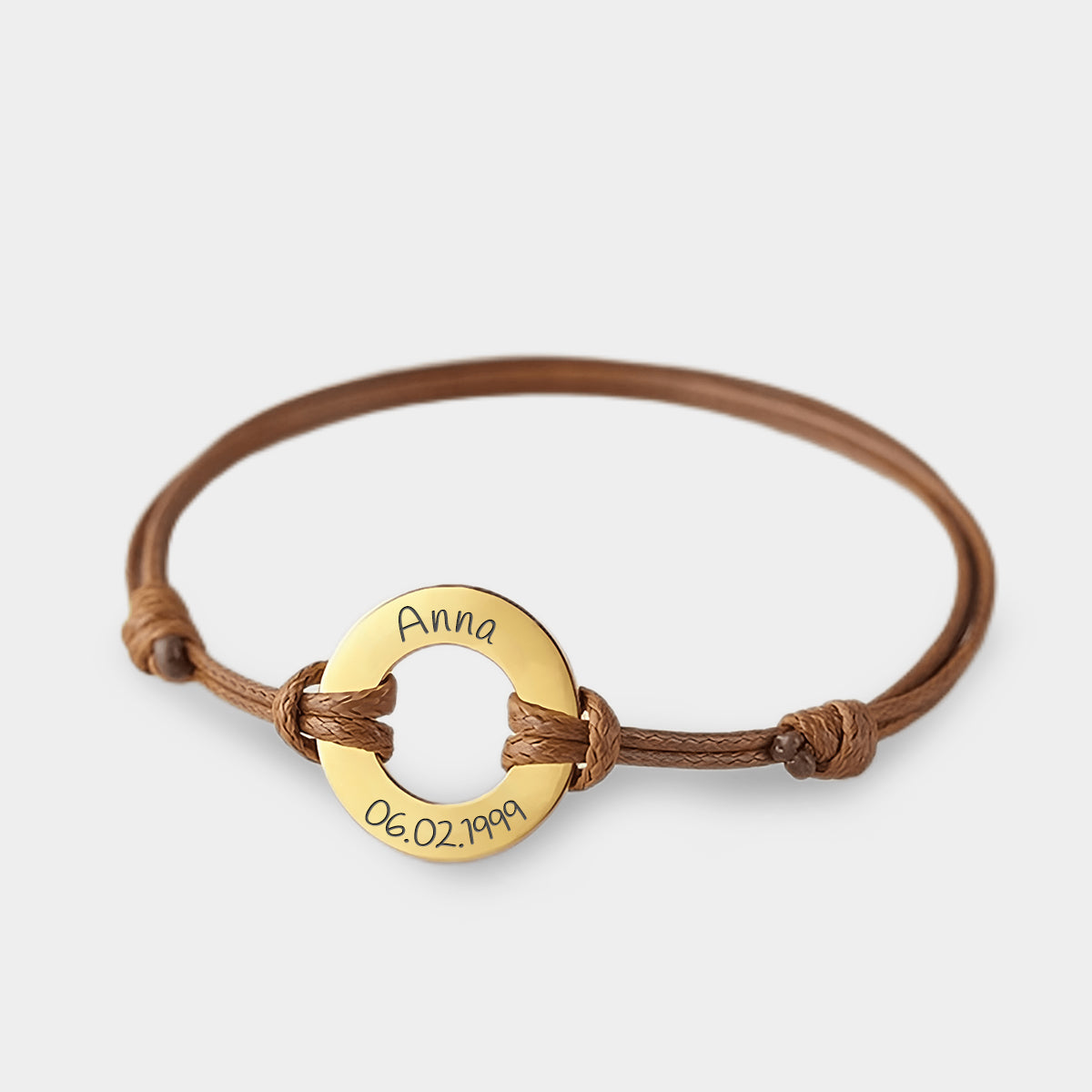 Bracelet Cuir Personnalisé avec Cercle