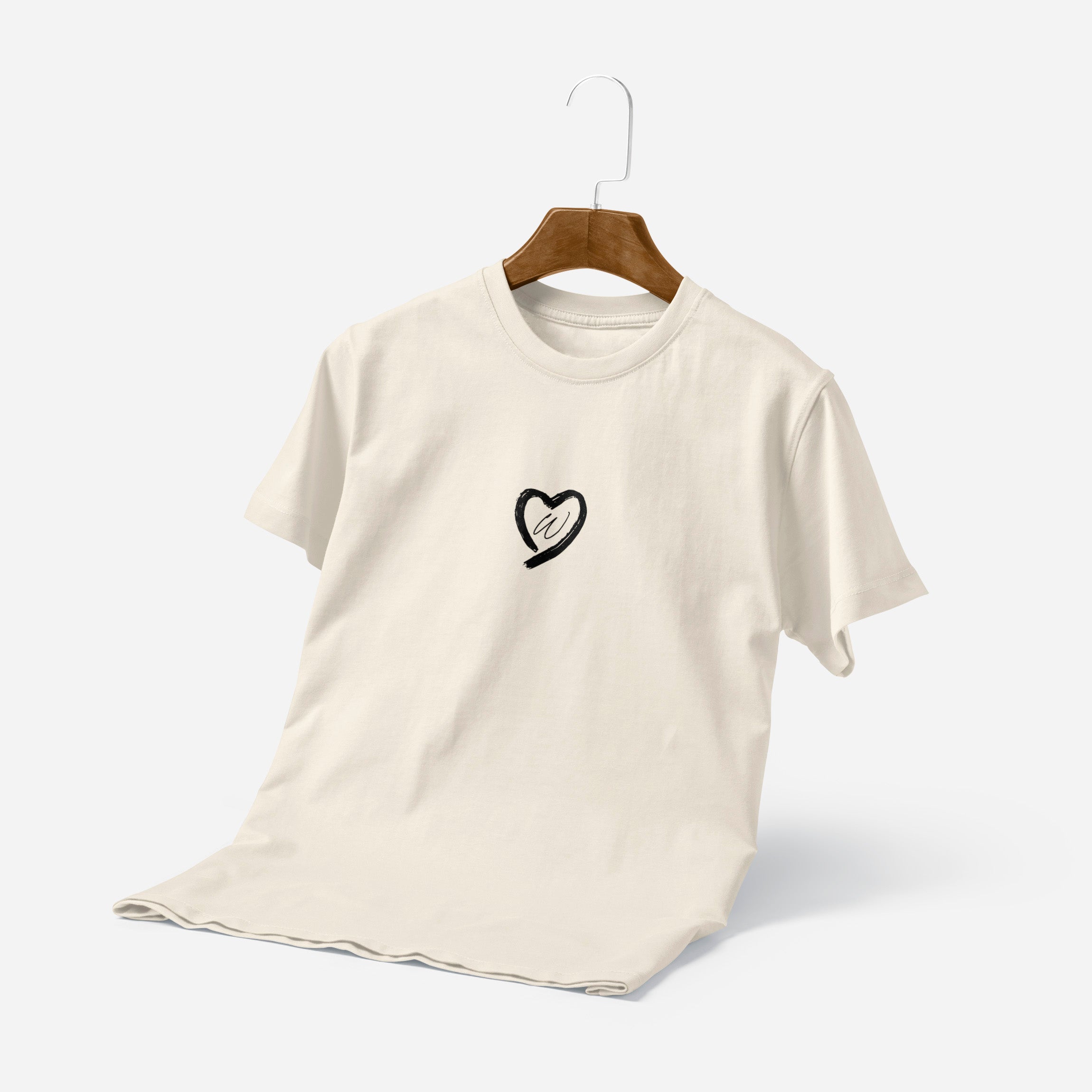 T-shirt Personnalisé Cœur Avec Initiale