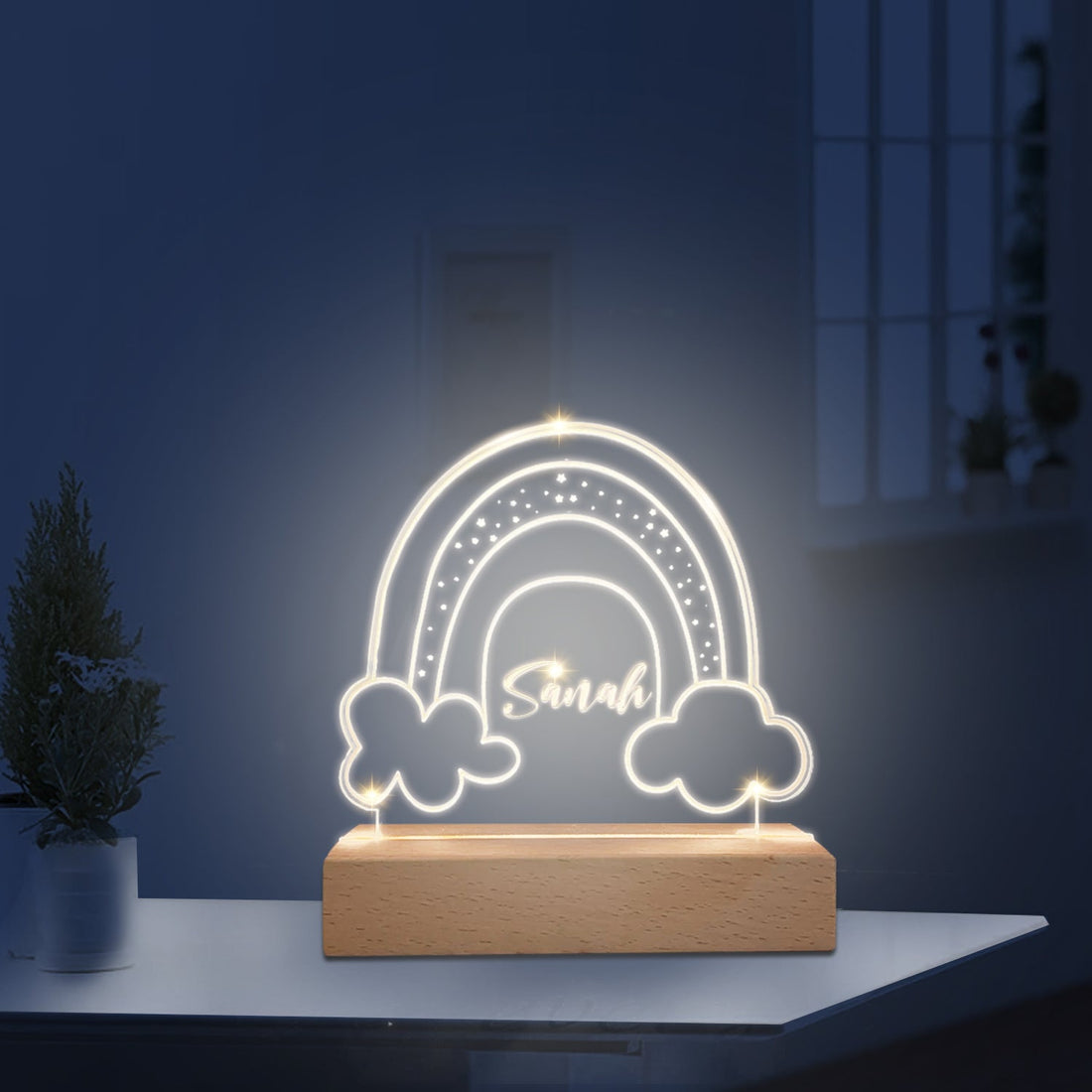Veilleuse LED Personnalisée Lampe Pour Enfants Nuage Avec Nom