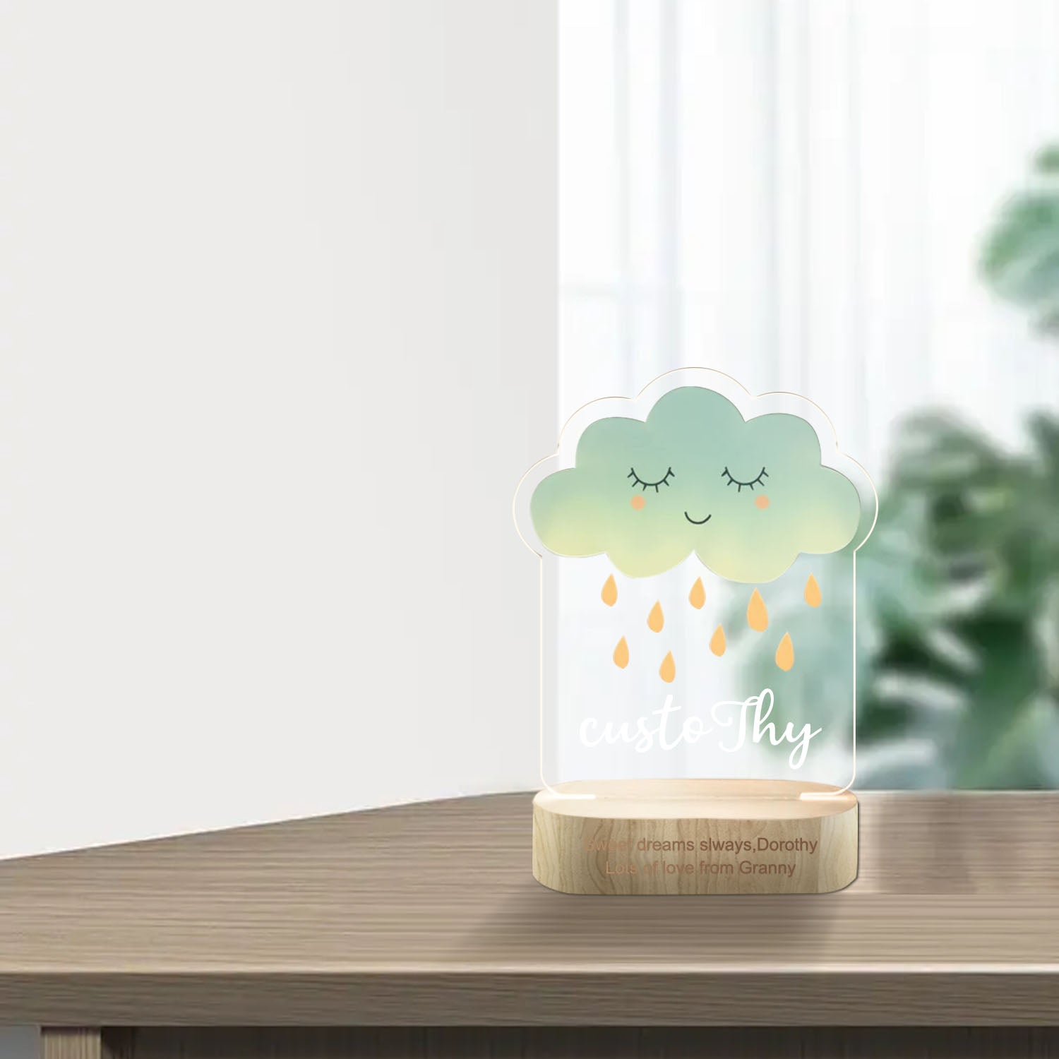Veilleuse LED Personnalisée Lampe Pour Enfants Nuage Avec Prénom