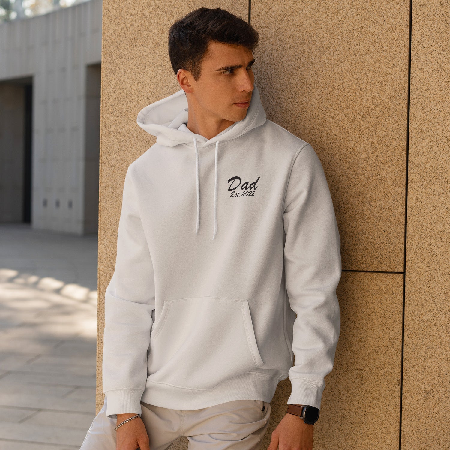 Sweat À Capuche Personnalisé Dad Père Avec Année De Naissance