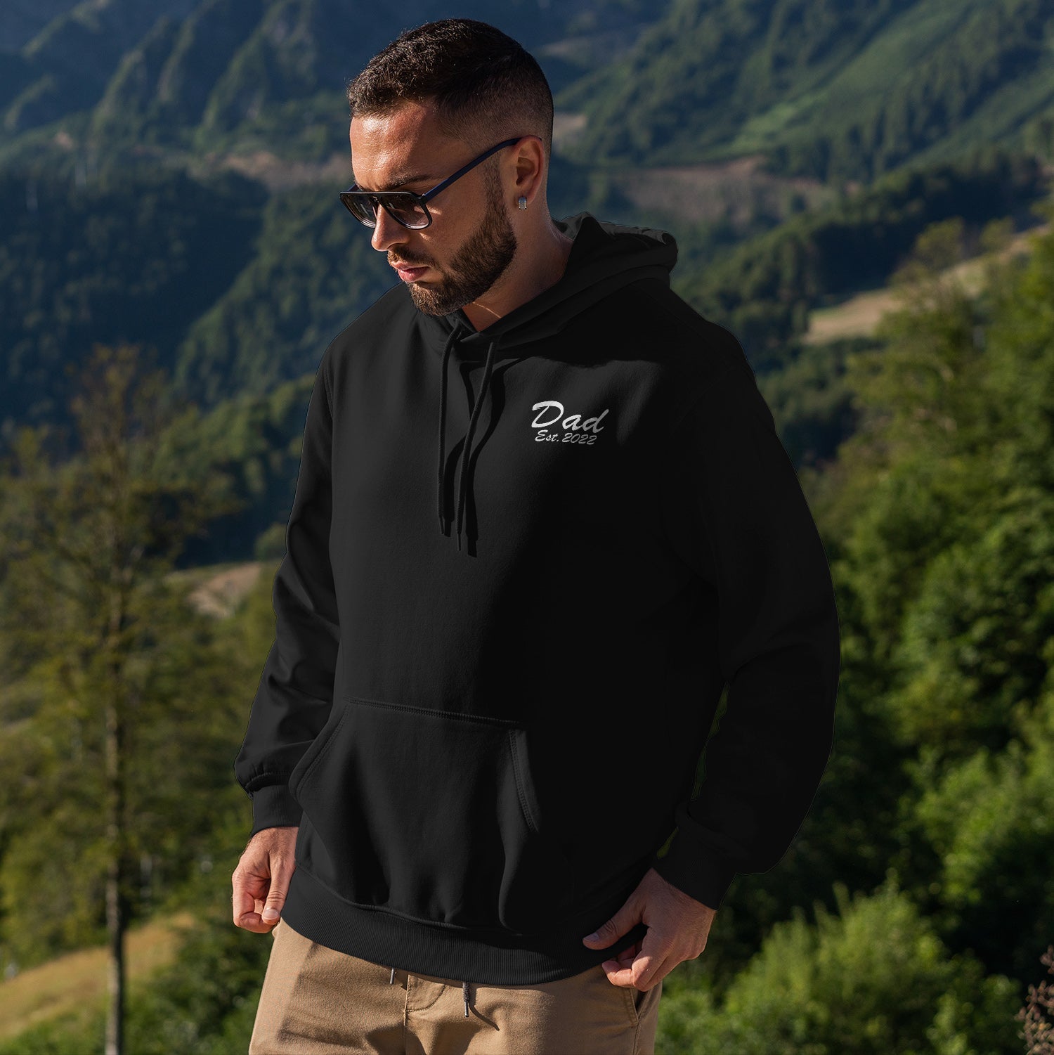 Sweat À Capuche Personnalisé Dad Père Avec Année De Naissance