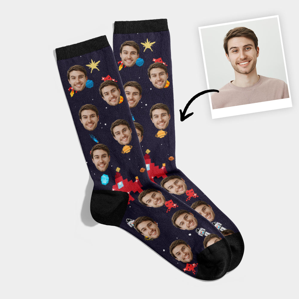 Chaussettes Personnalisées avec Jeu Rétro Espace