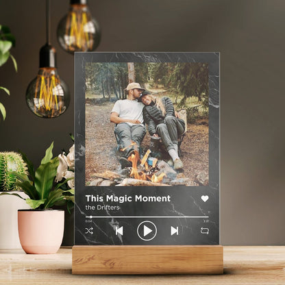 Plaque Spotify Personnalisée avec Fond Marbre Photo