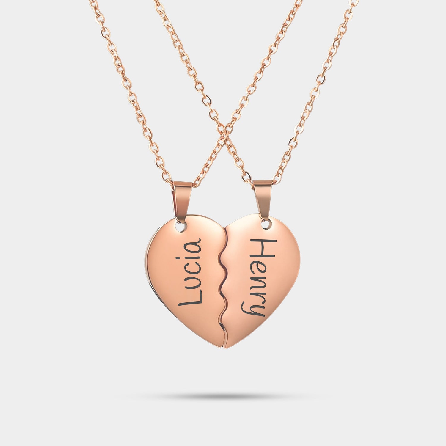 Collier Personnalisés Moitié Cœur Couples