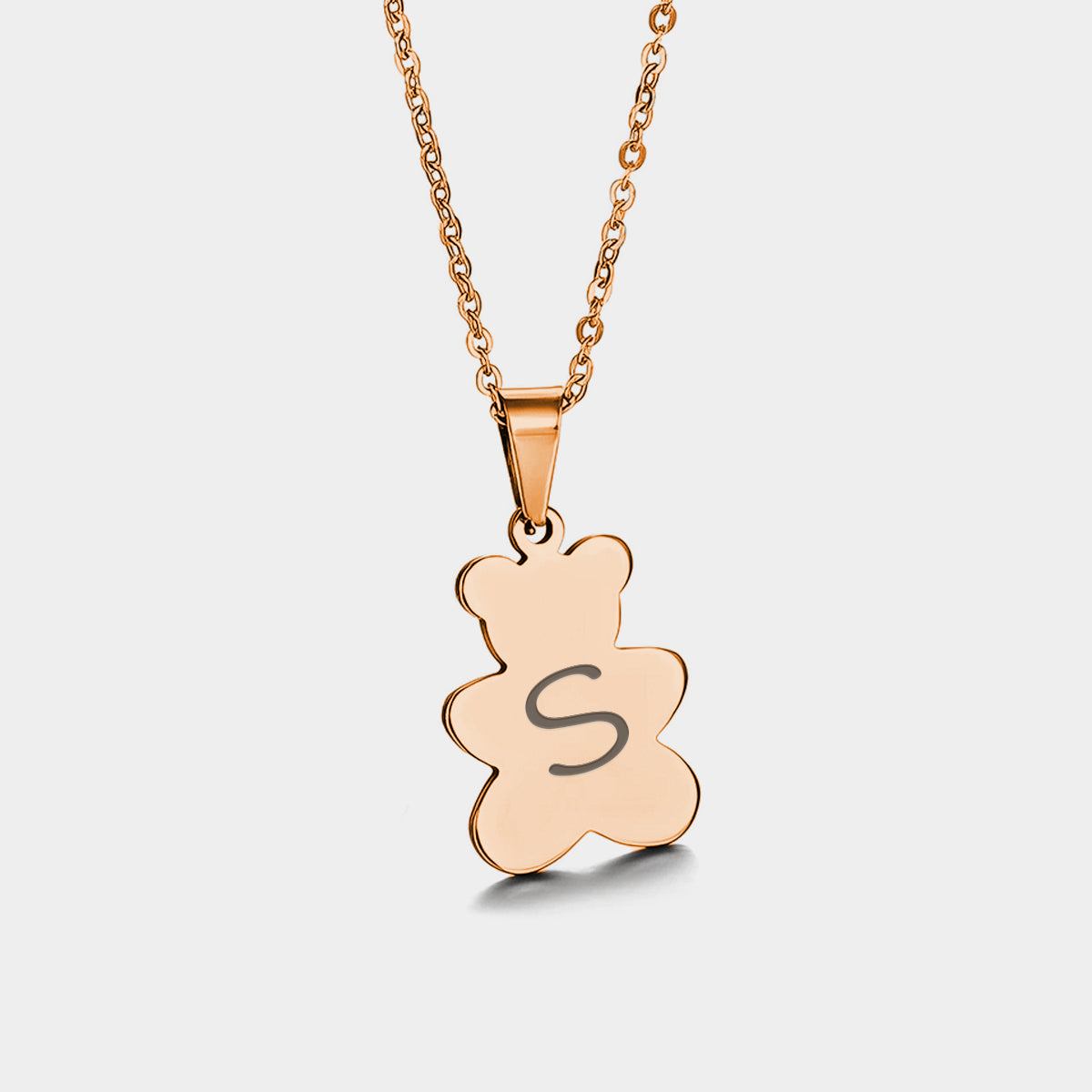 Collier Personnalisé Petit Ours avec Initiale