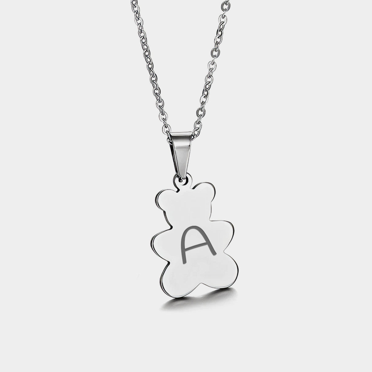 Collier Personnalisé Petit Ours avec Initiale