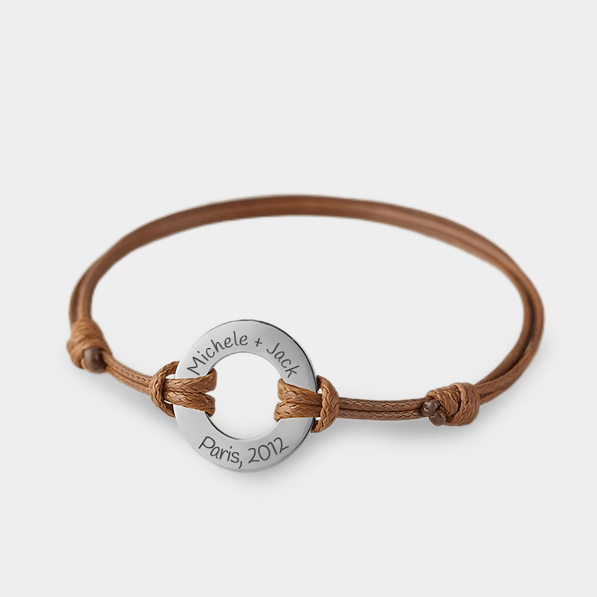 Bracelet Cuir Personnalisé avec Cercle